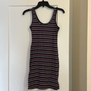 Ribbed multicolour dress